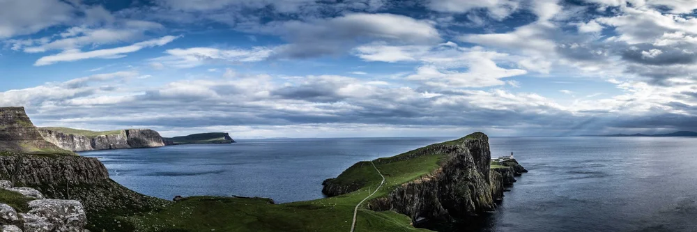 Wild sea cliffs and coastline on the Scottish islands
