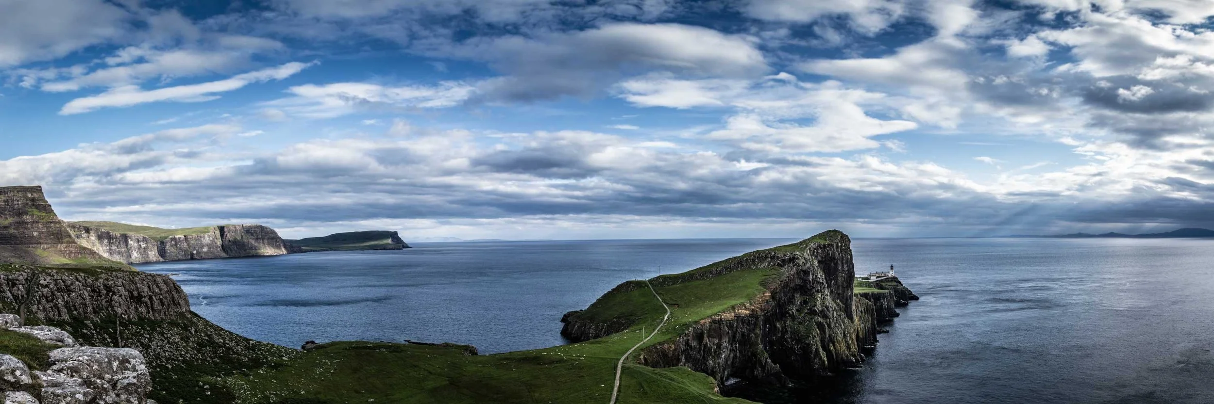Wild sea cliffs and coastline on the Scottish islands