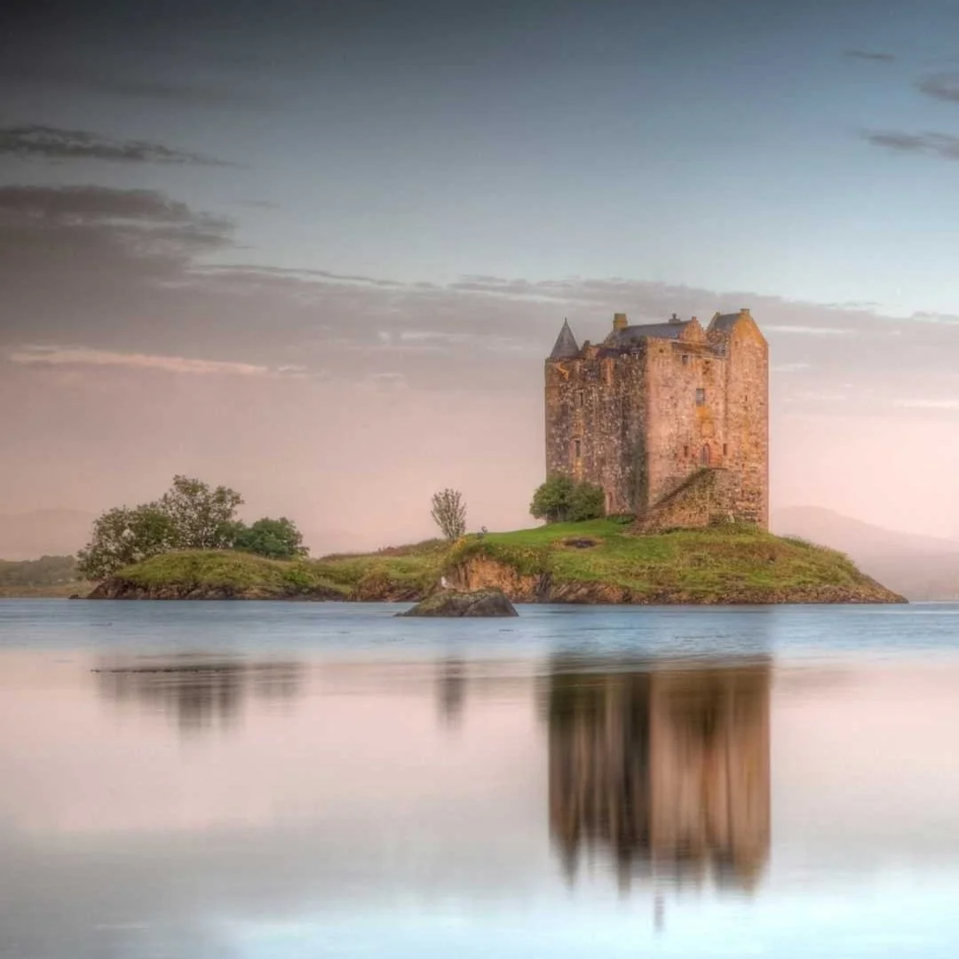Castle Stalker on its tidal island in Loch Laich