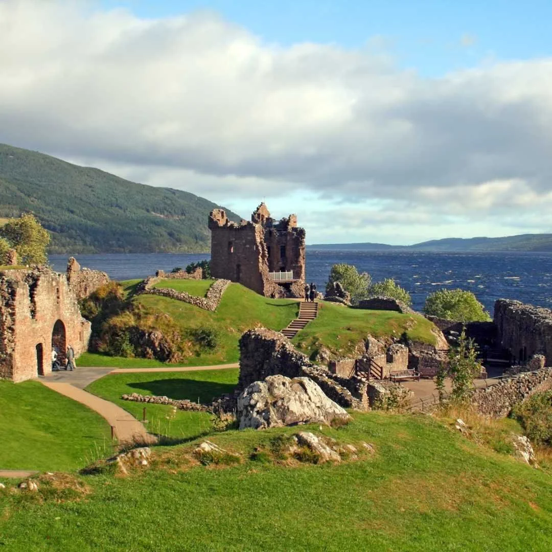 Ruins of Urquhart Castle beside Loch Ness