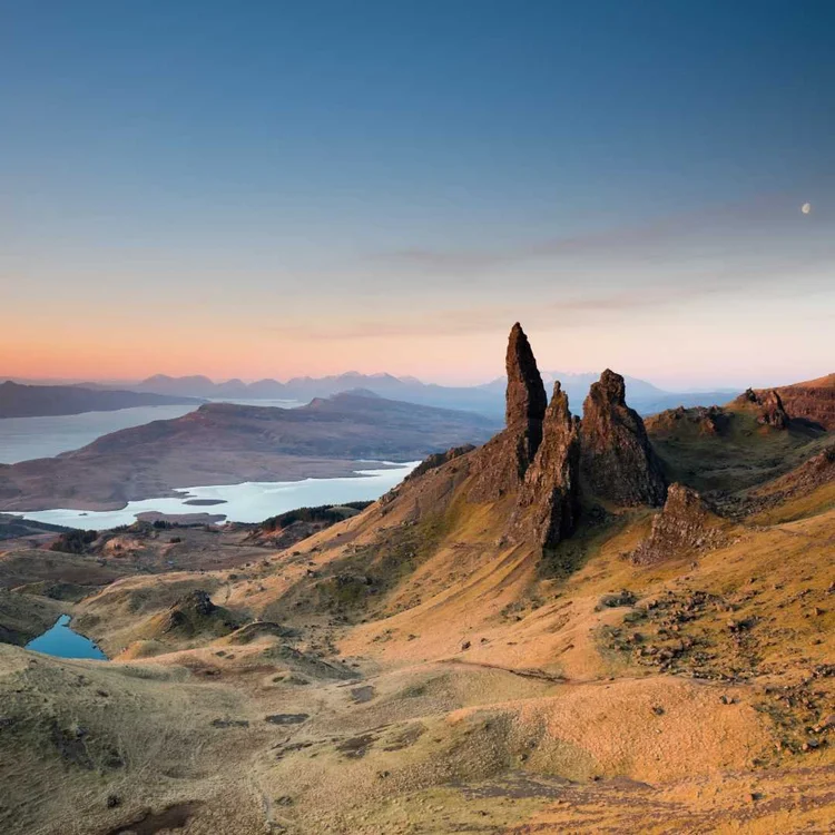The Old Man of Storr above the coast of Skye