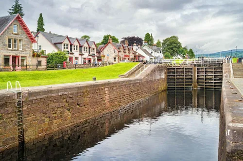 The Caledonian Canal locks at Fort Augustus