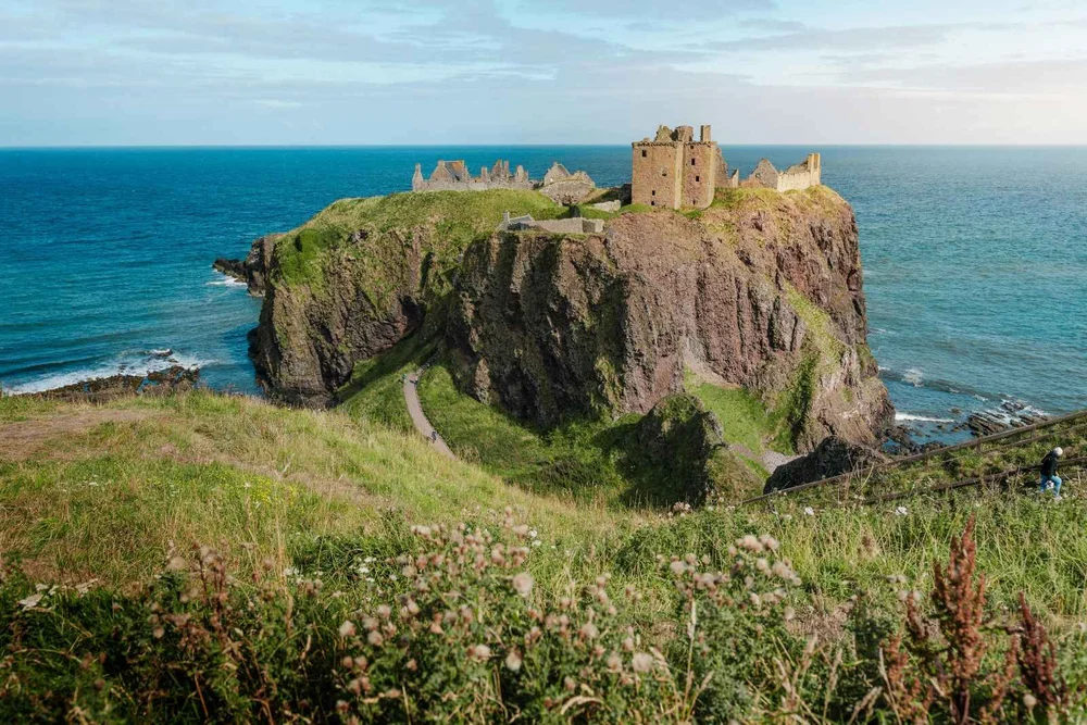 Dunnottar Castle on cliffs above the North Sea