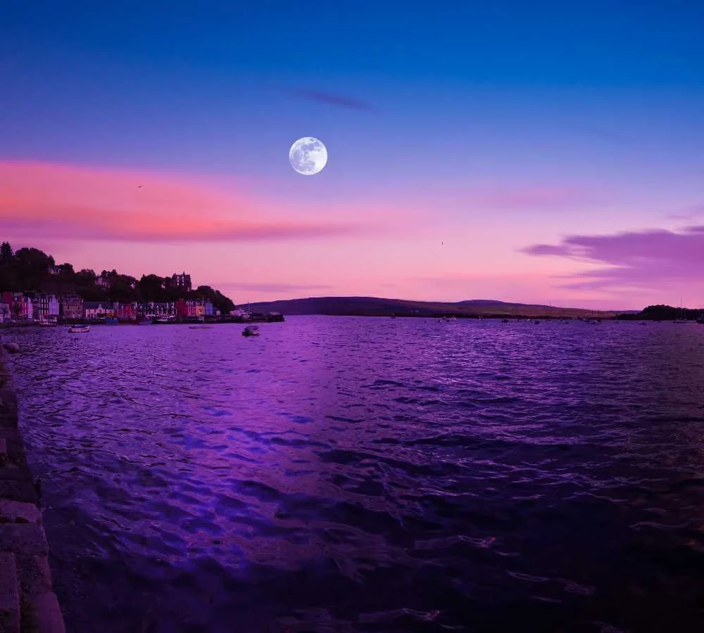 A purple sunset over the Isle of Mull