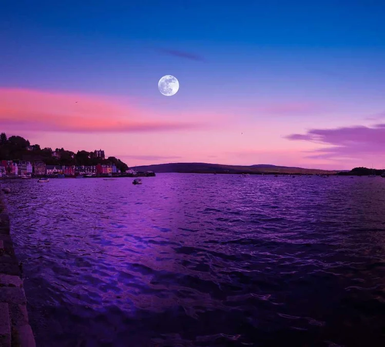 A purple sunset over the Isle of Mull
