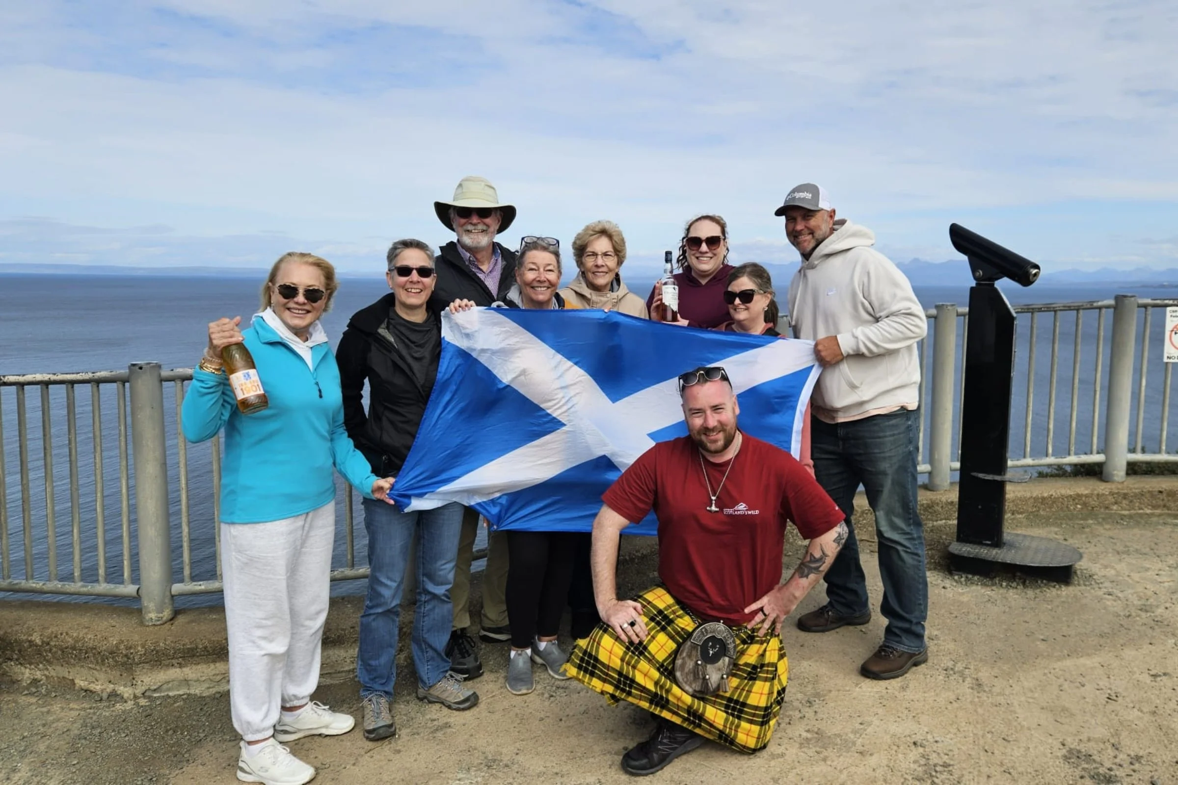 Scotland’s Wild group with a saltire beside the coast