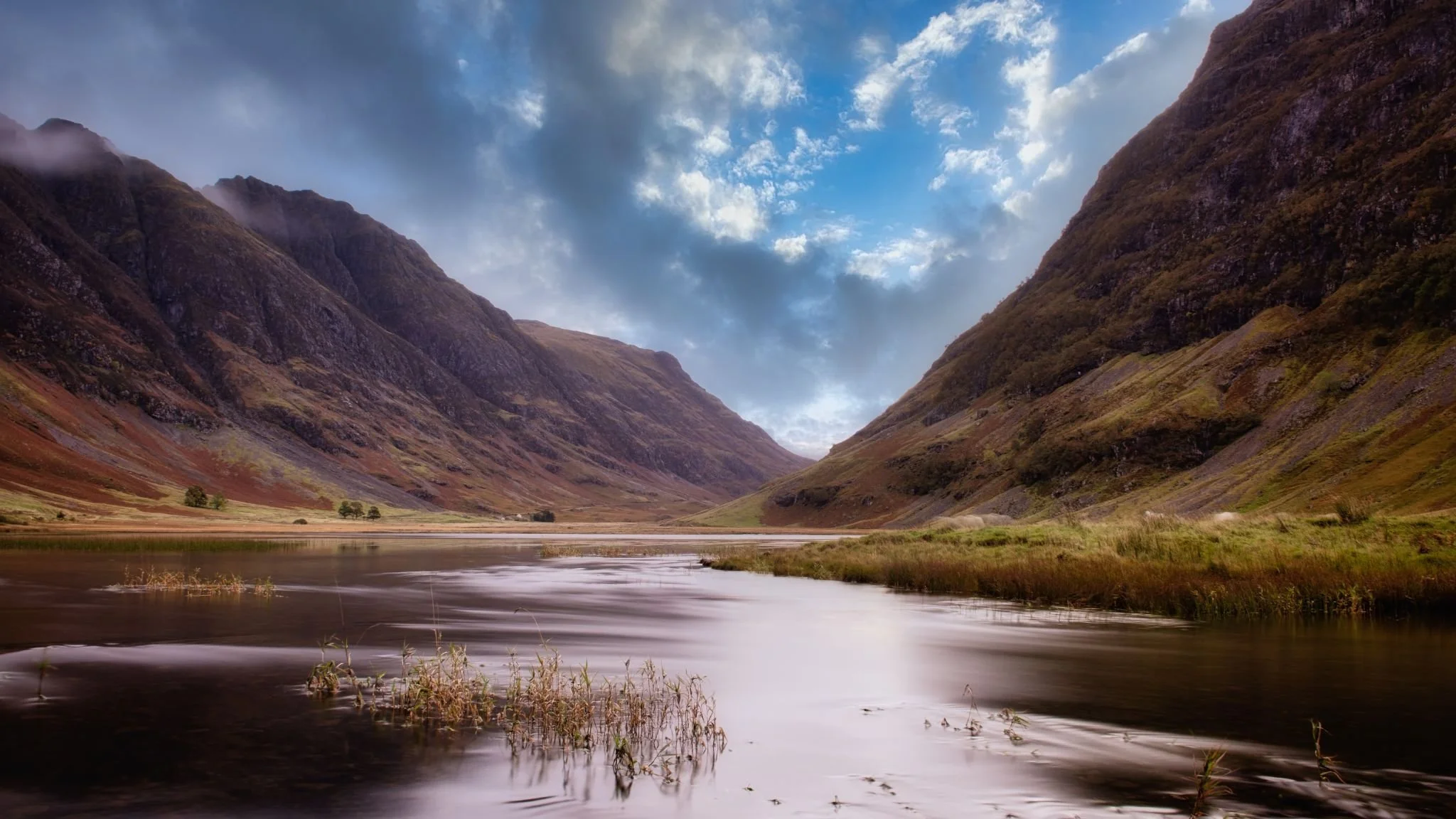 Glencoe surrounded by dramatic Highland mountains