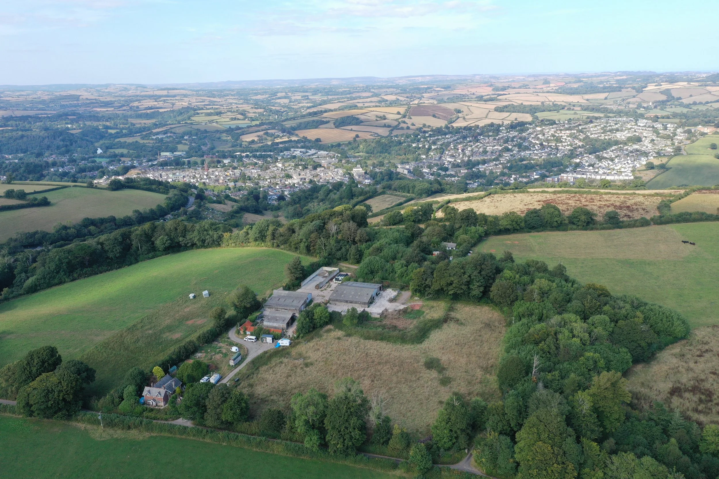 Aerial image of the Bowden Pillars Future regenerative, low impact development site