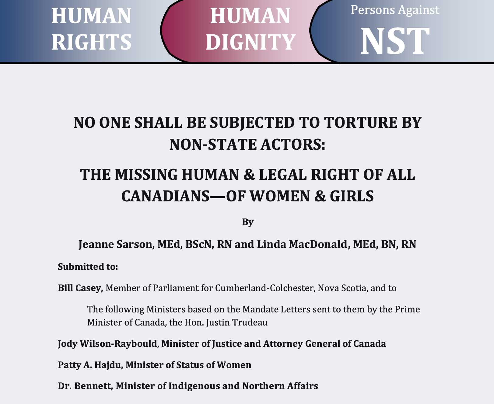Article: No One Shall be Subjected to Torture by Non-State Actors