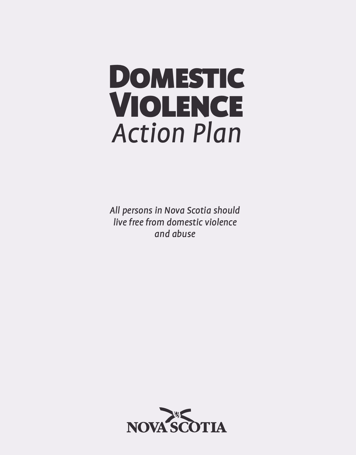Nova Scotia Domestic Violence Action Plan