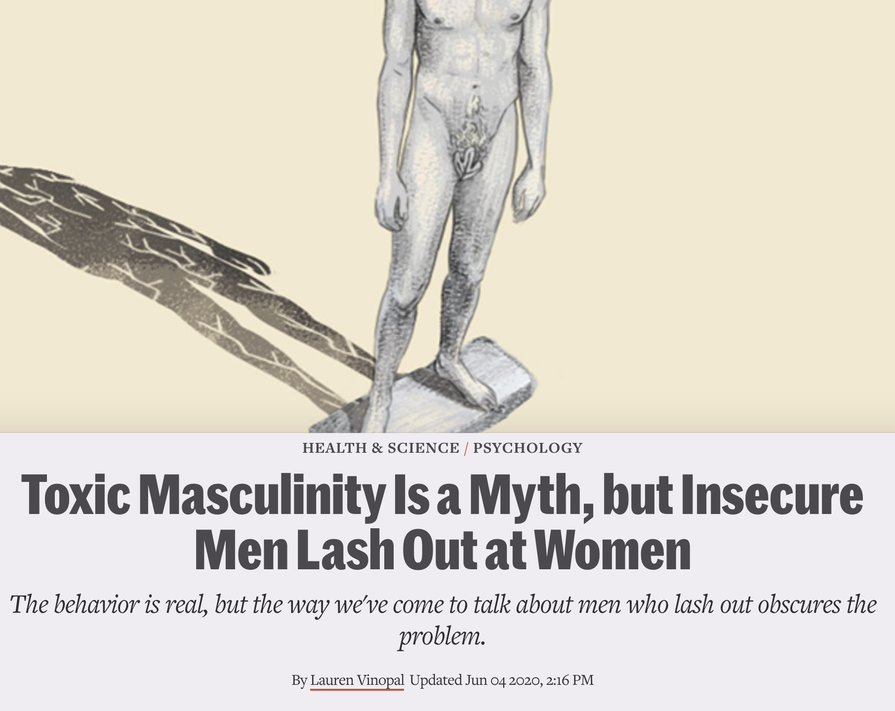 Toxic Masculinity is a Myth, but Insecure Men Lash Out at Women 
