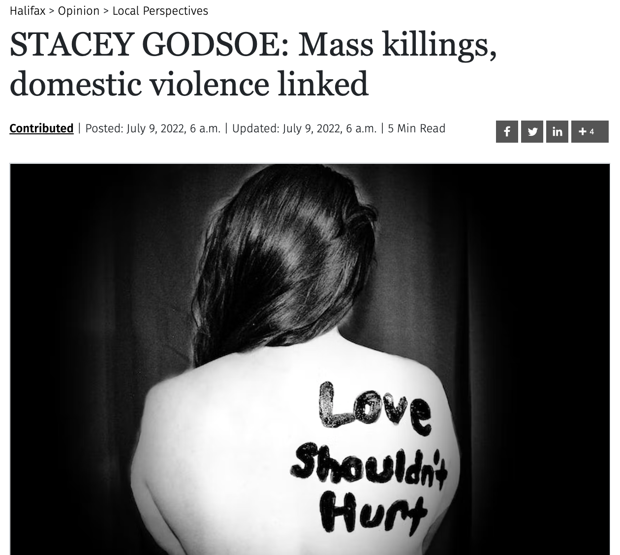 Stacey Godsoe for Be the Peace: Mass Violence and GBV Linked