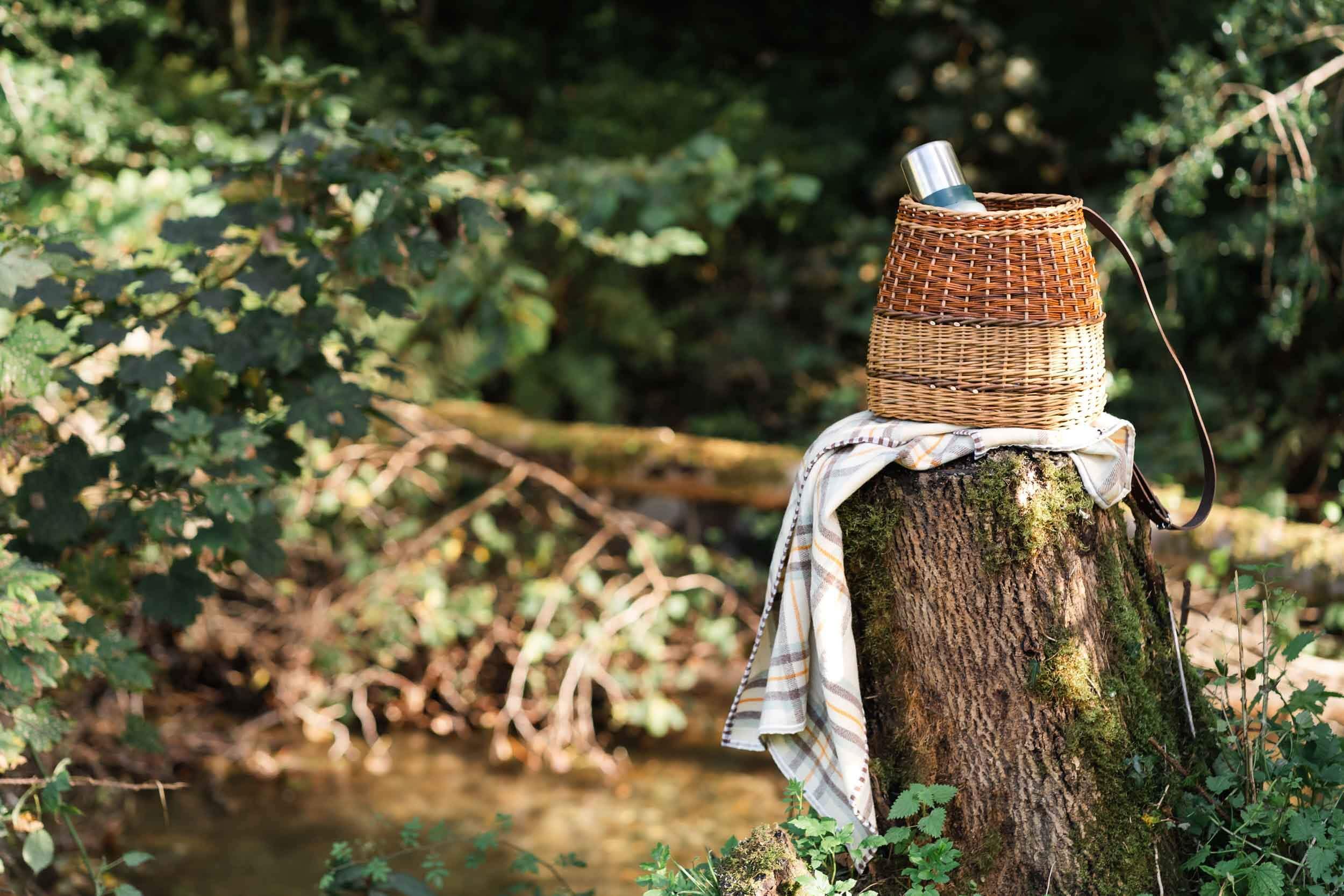 willow rucksack by river