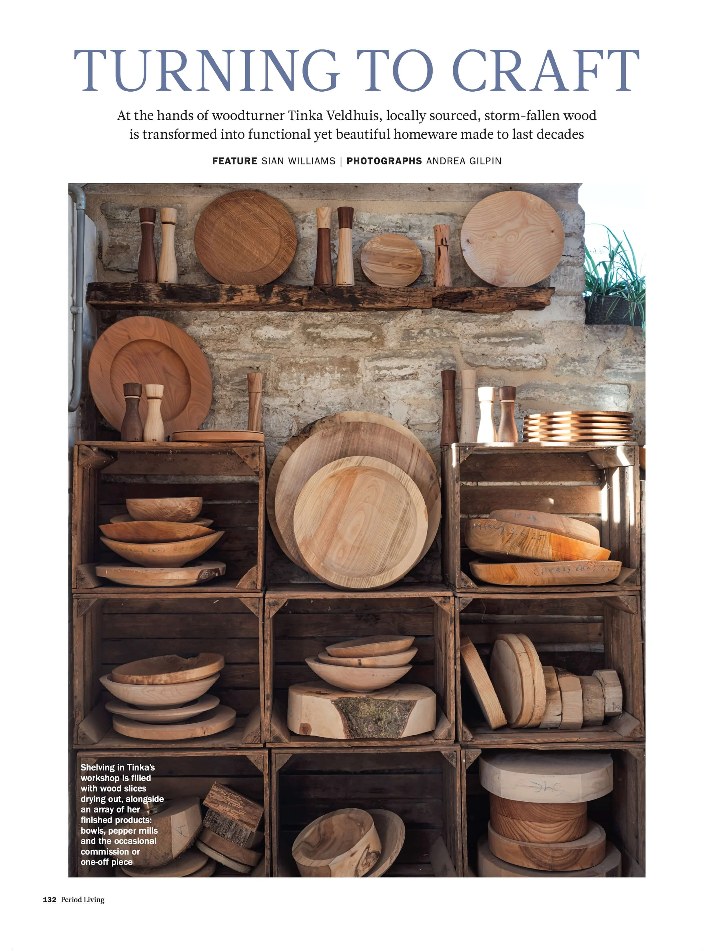 woodturner's bowls in studio