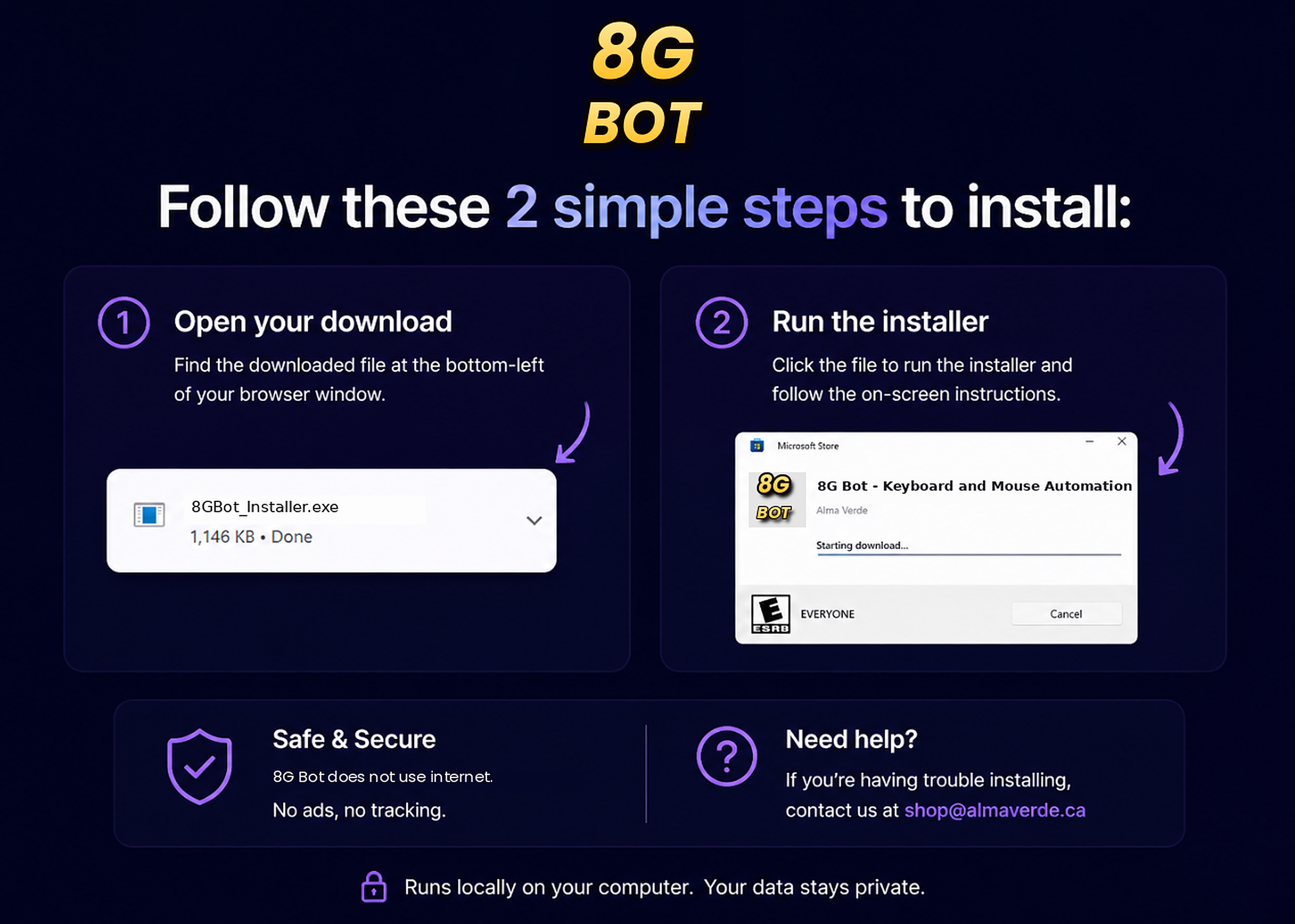 8G Bot installer download instructions