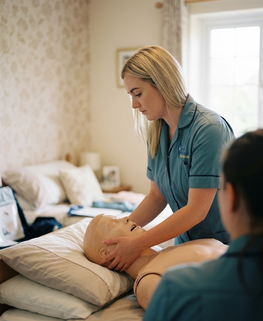 Professional carer training at North Shropshire Homecare Whitchurch office