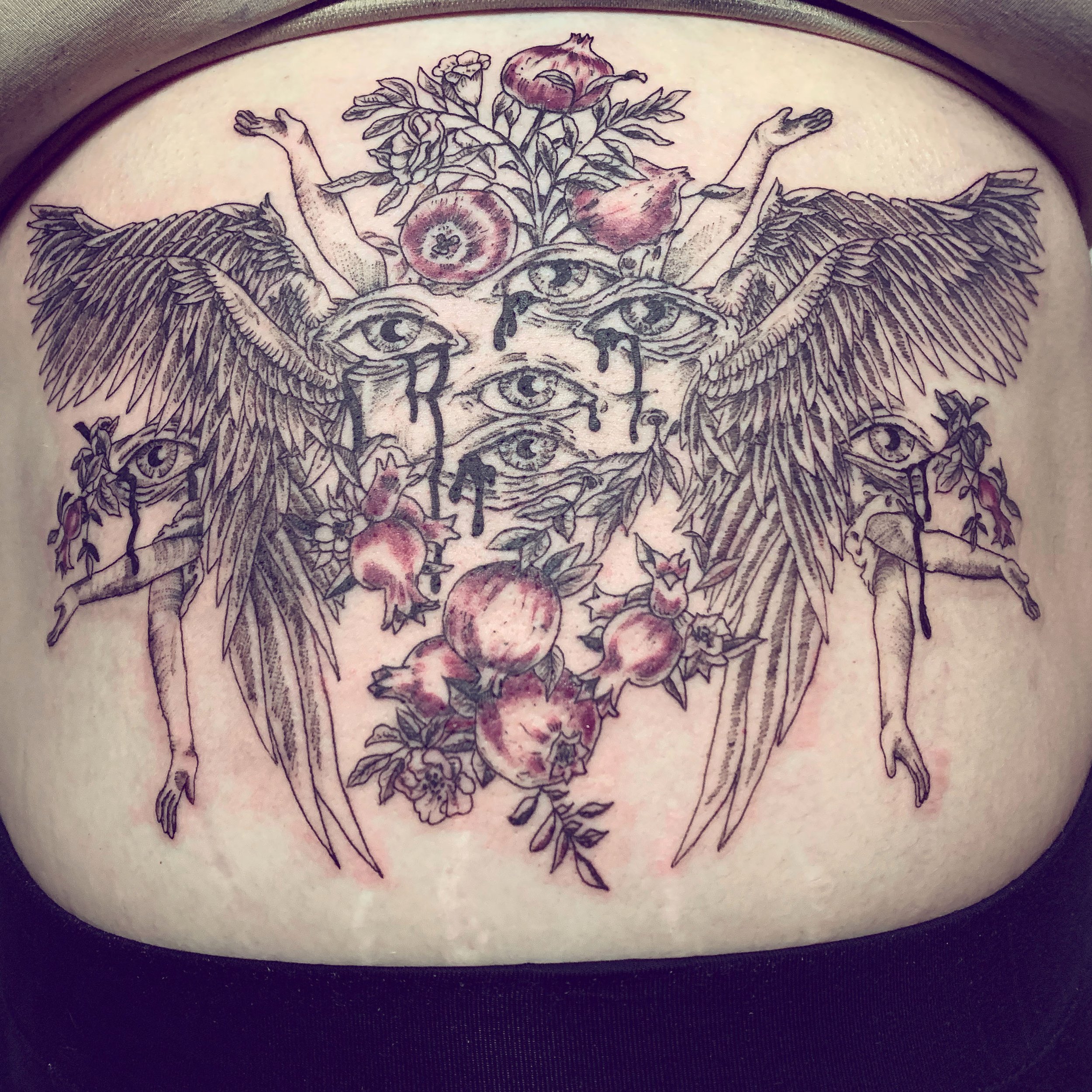 Guardian Angel in memory of my grandma, done by Ligia at Gristle Tattoo in  Brooklyn, NY : r/tattoos