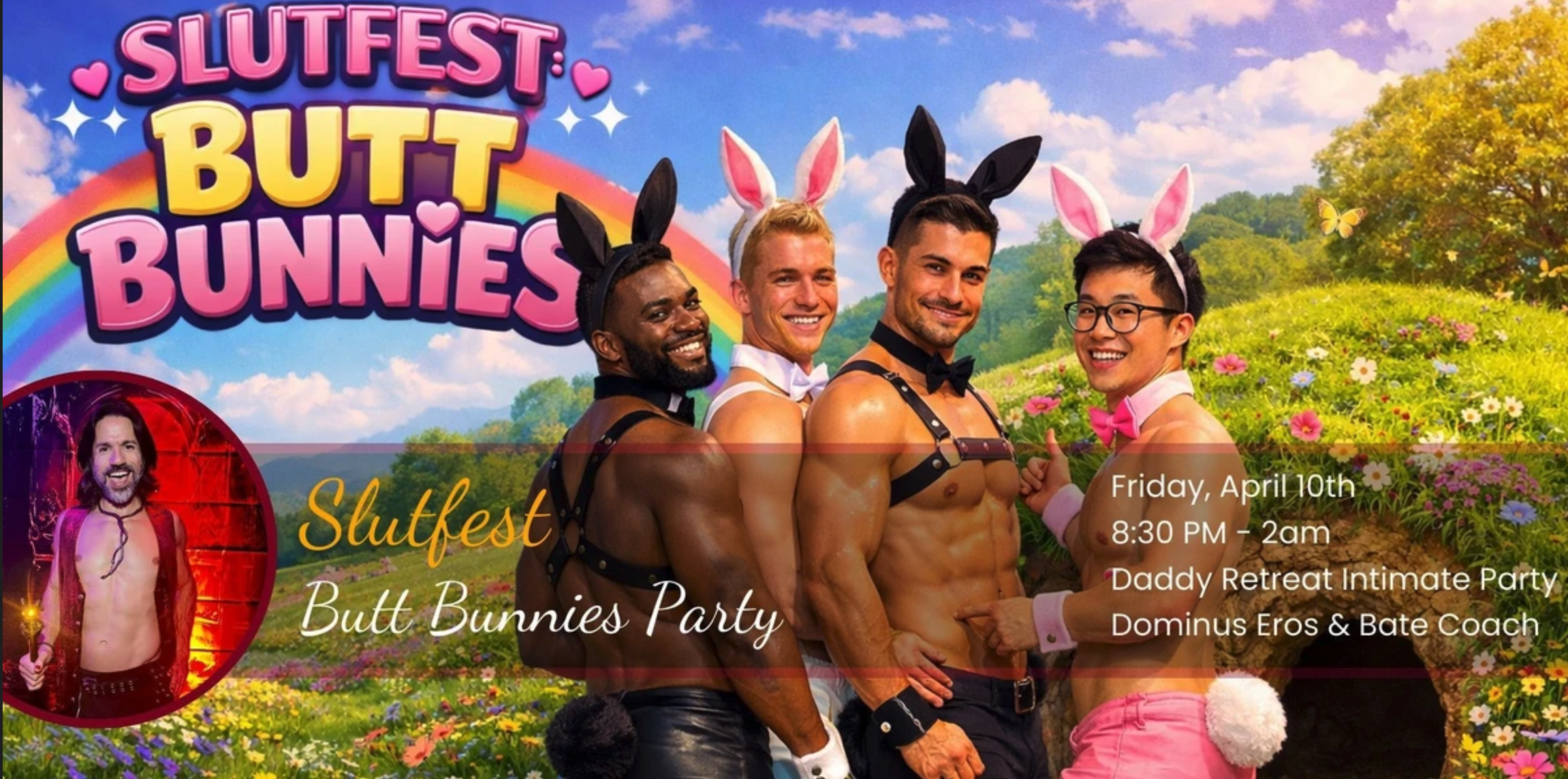 Slutfest Butt Bunnies Party! Gay/Bi Men M4M Anything Goes Party