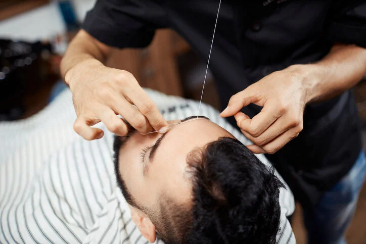 Eyebrow threading at the Refinery in Mayfair