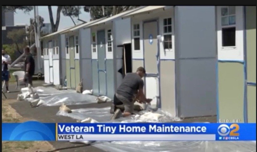 Village for Vets on CBS LA News - Painting Shelters at the VA