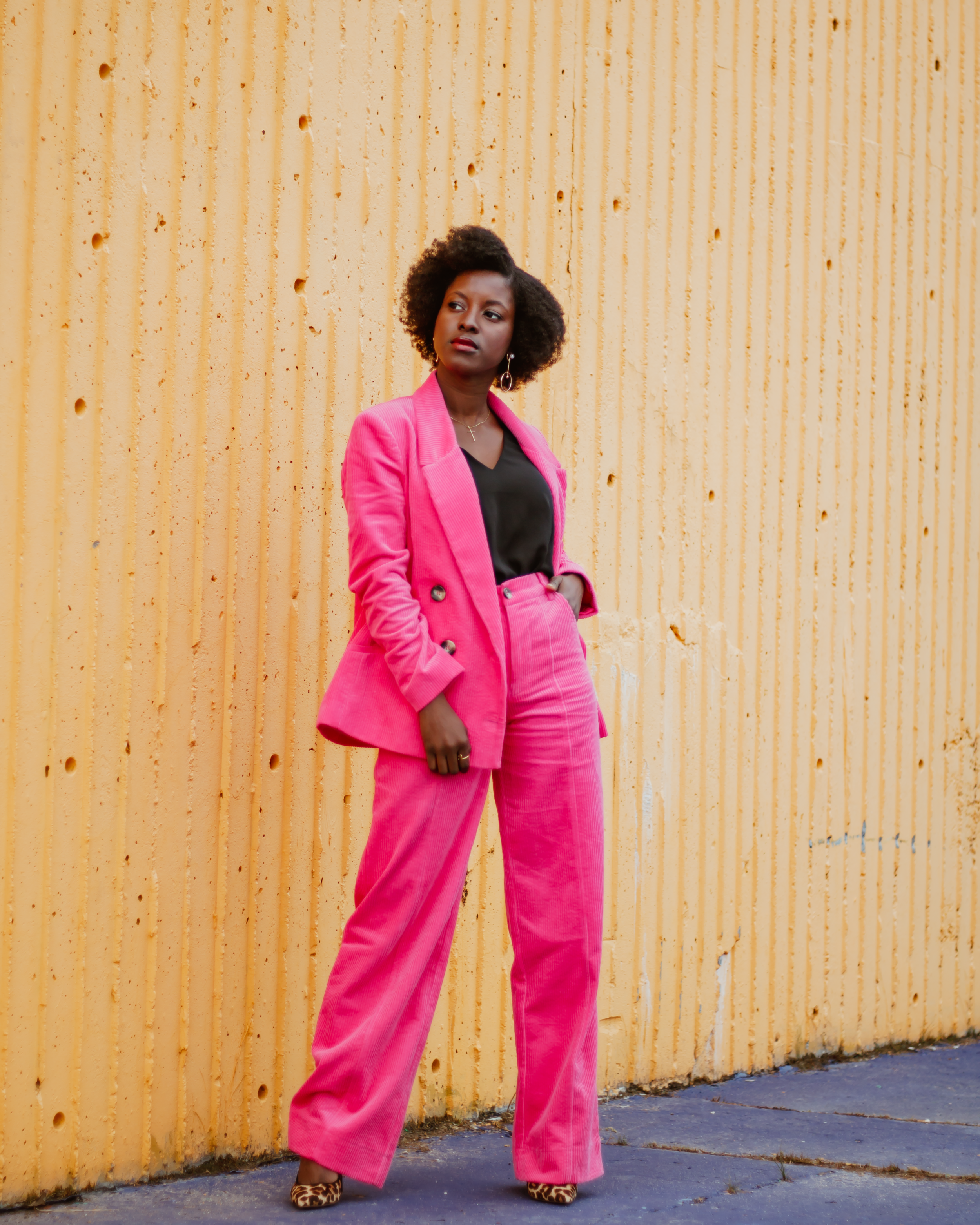 petite pink suit