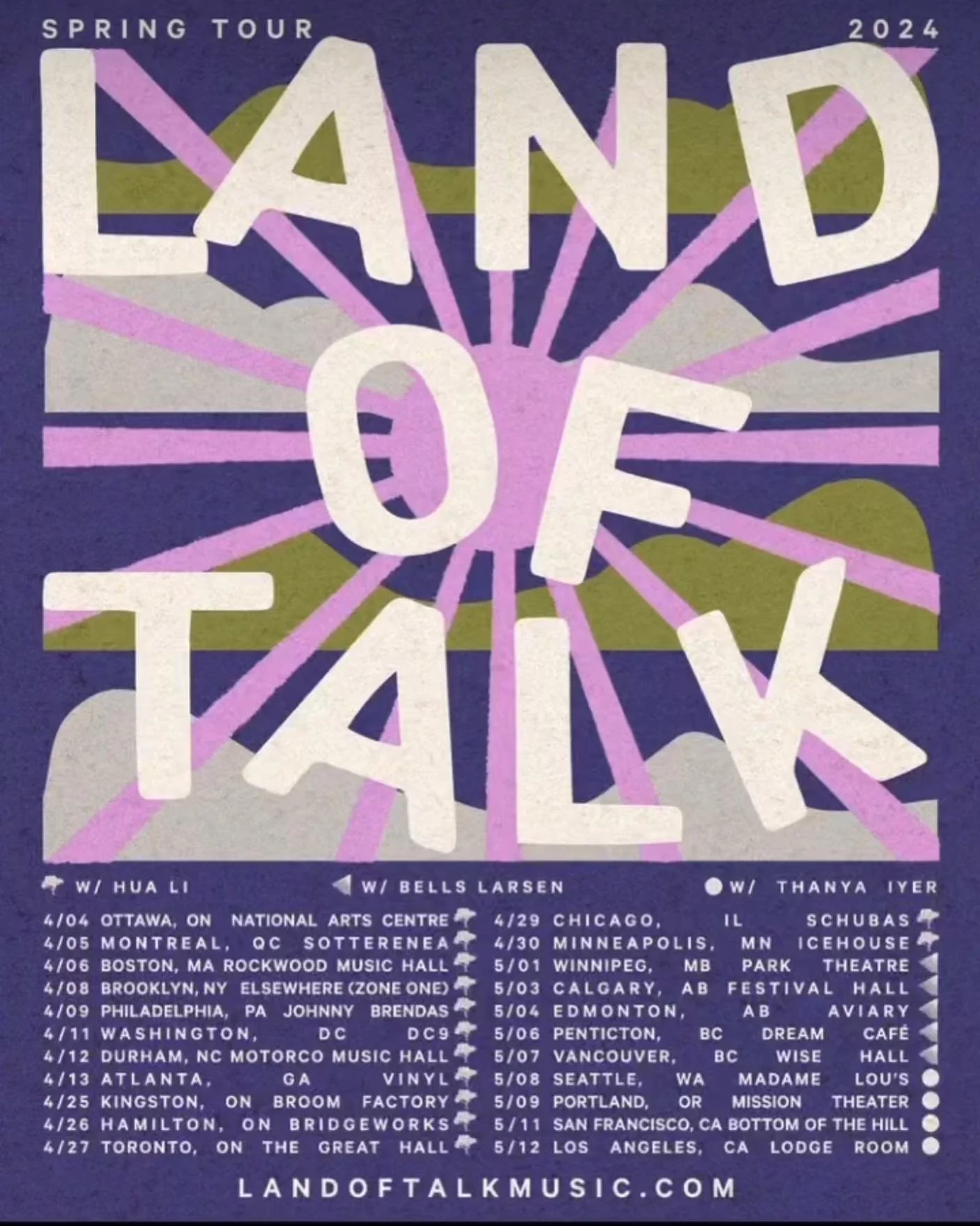 Be sure to catch @landoftalkmusic on tour supporting the new record made with @soundpony in our space! 💕