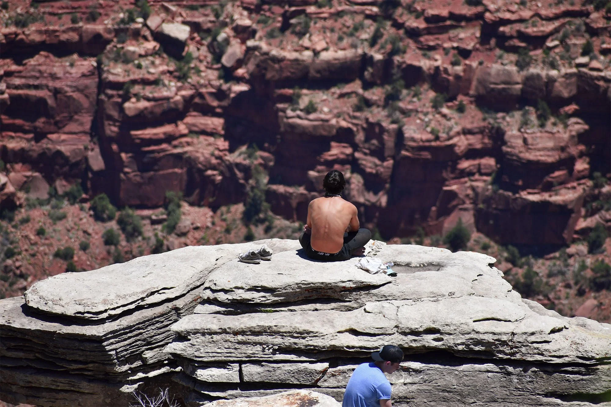 A man on a rock in Arizona
