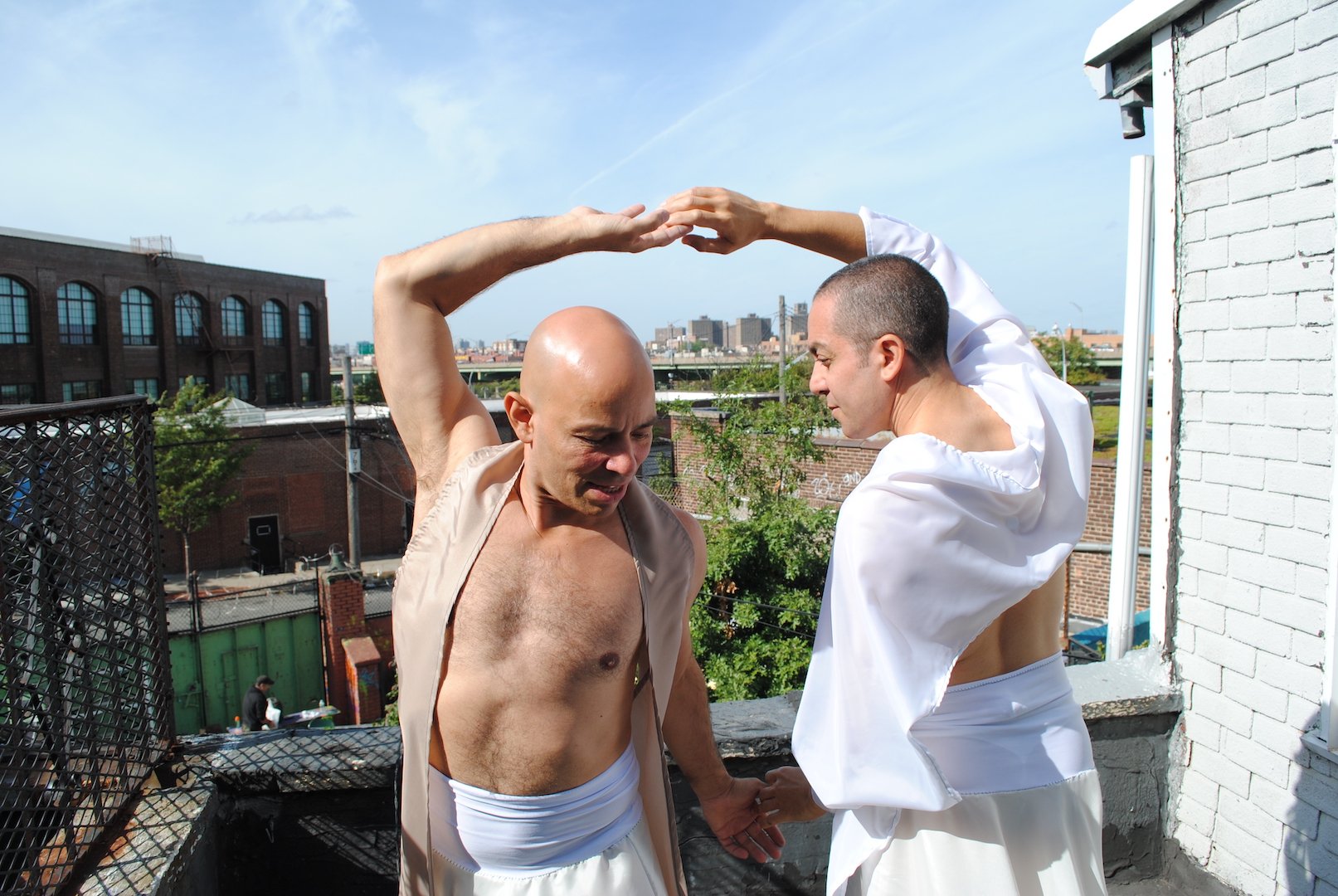 Arthur Avilés and Nicolás Dumit Estévez / A Gentle Act of Men in Hunts Point, 2015 / Part of Performing the Bronx /  Photo: Lorenzo Walker
