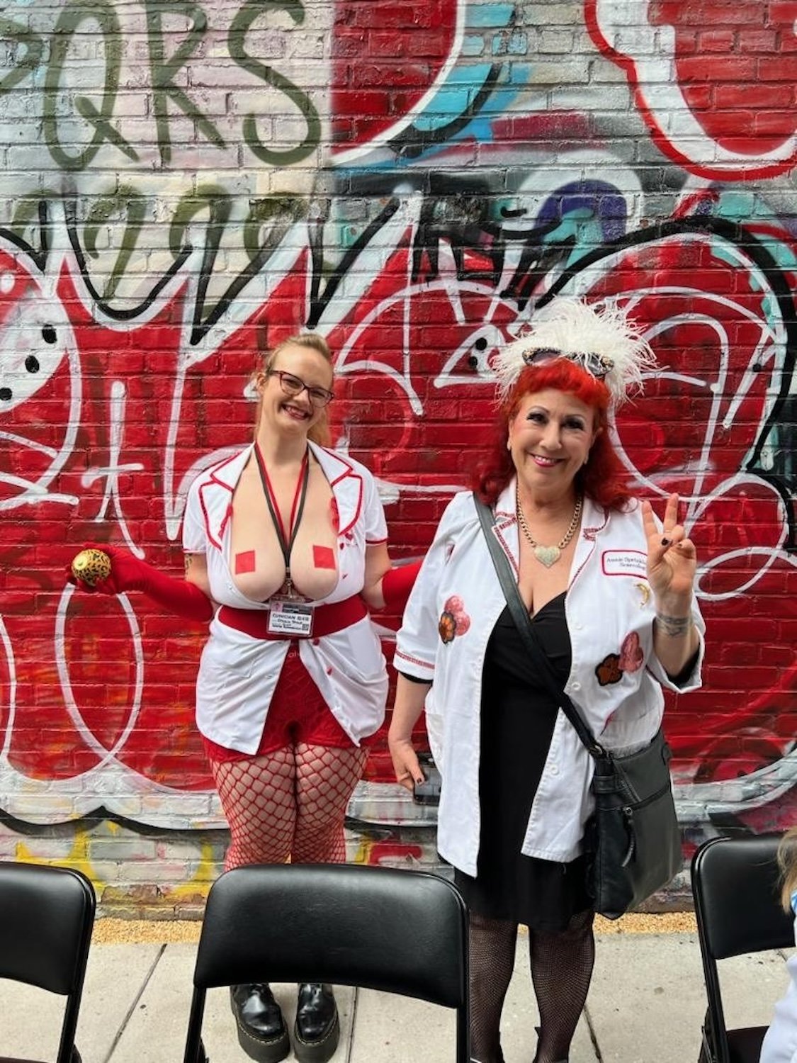  Greer &amp; Annie Sprinkle at the  EcoSexual Sidewalk Clinic/ Ecosex Symposium  / Performance Space, New York, NY, June 2023 / Photo by unknown friend 