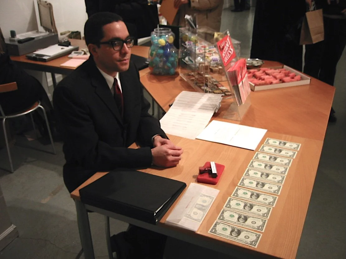  Nicolás Dumit Estévez,  Cash Tendered  2003, gallery intervention / Photo David Hinkle 