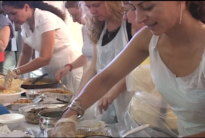  Lower East Side Neighbors and Nicolás Dumit Estévez,  Takeout/An Edible Portrait of Home , 2004 / Still from video by Geoffrey Jones 