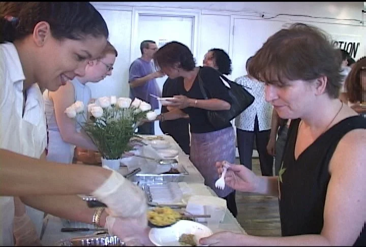  Lower East Side Neighbors and Nicolás Dumit Estévez,  Takeout/An Edible Portrait of Home , 2004 / Still from video by Geoffrey Jones 
