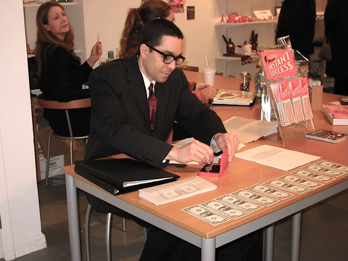  Nicolás Dumit Estévez,  Cash Tendered  2003, gallery intervention / Photo David Hinkle 