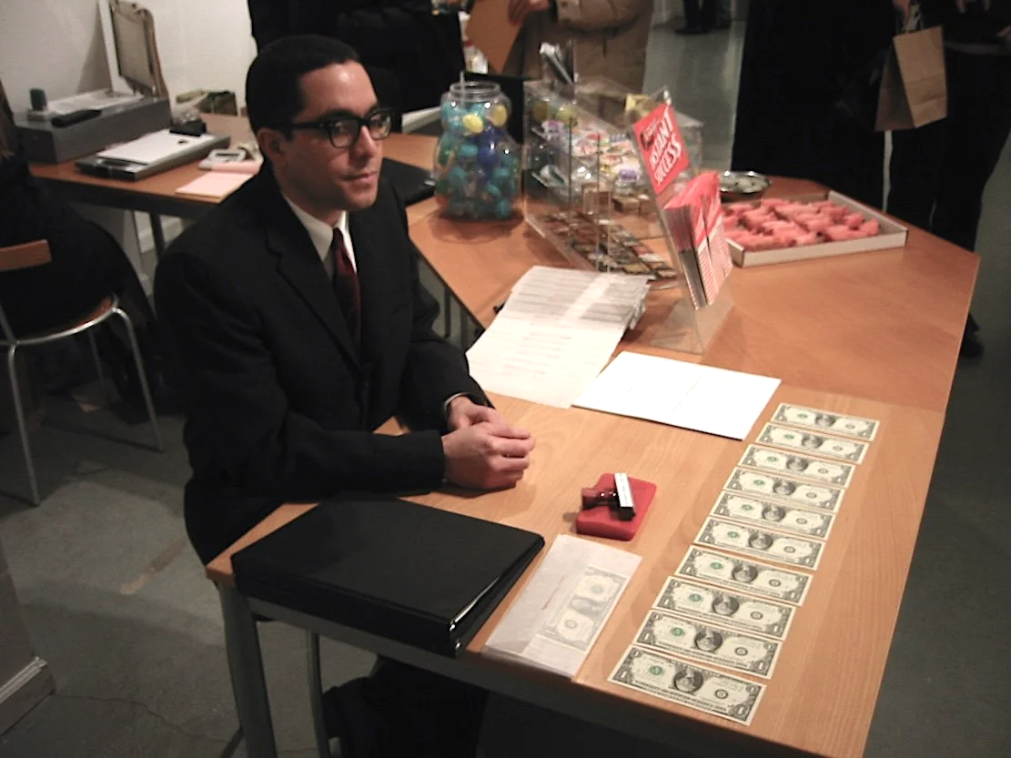  Nicolás Dumit Estévez,  Cash Tendered  2003, gallery intervention / Photo David Hinkle 