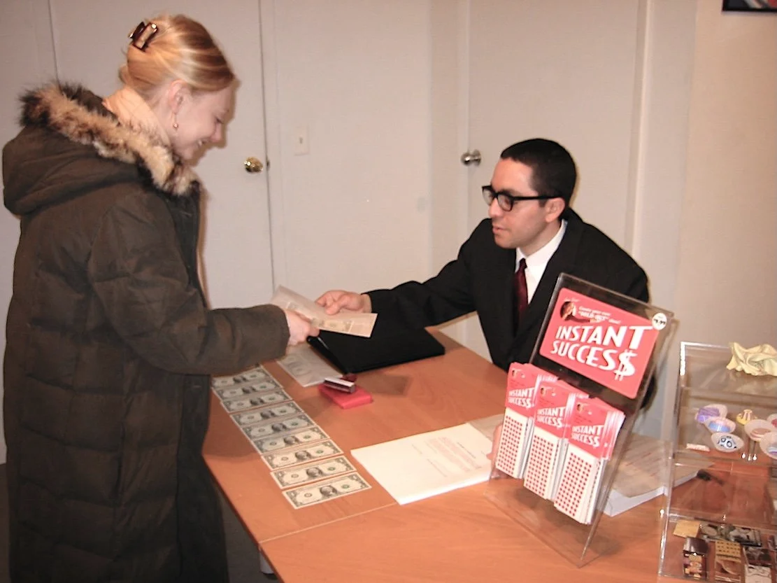  Nicolás Dumit Estévez,  Cash Tendered  2003, gallery intervention / Photo David Hinkle 