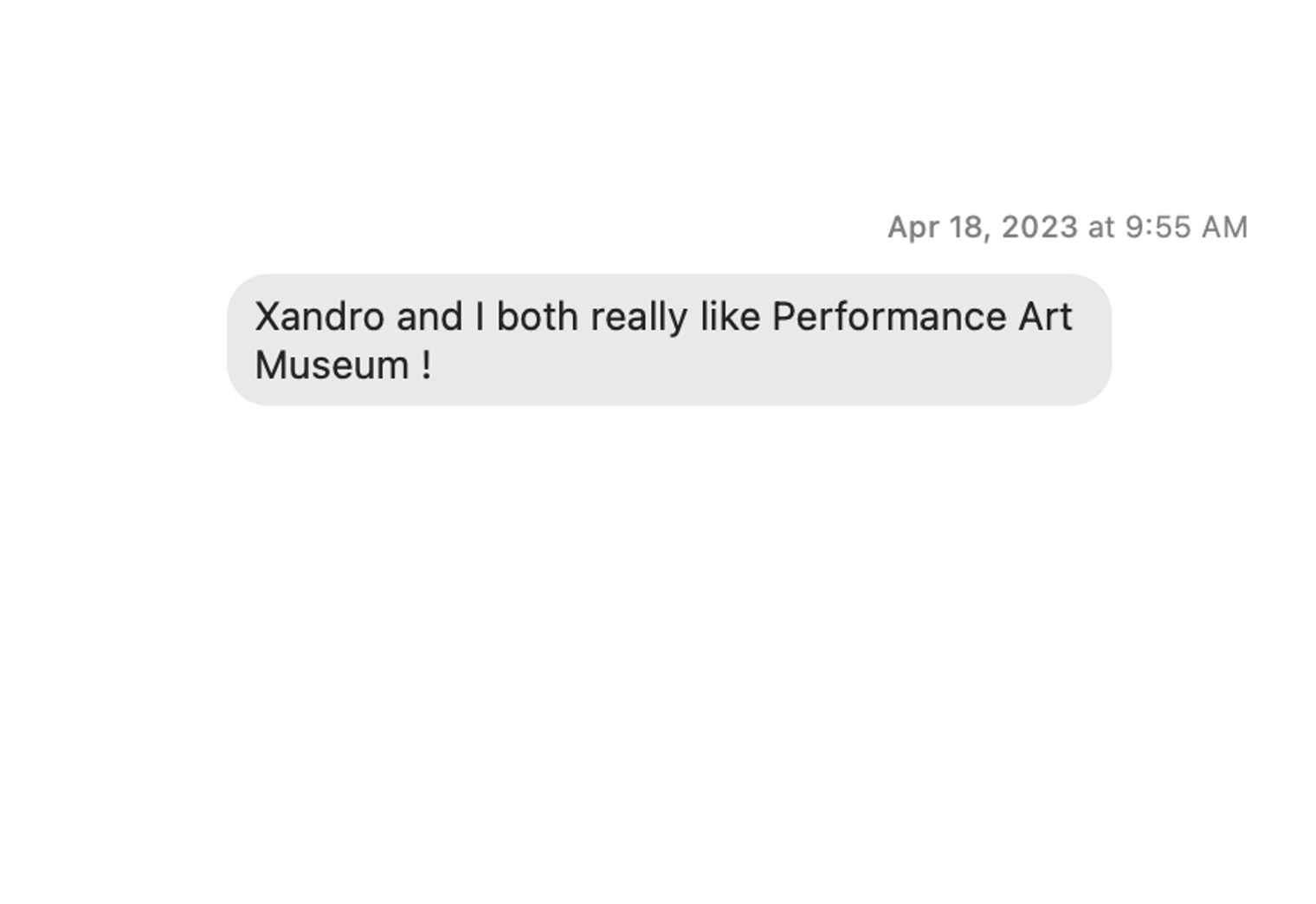  Text message from Malik Gaines / April 2023 