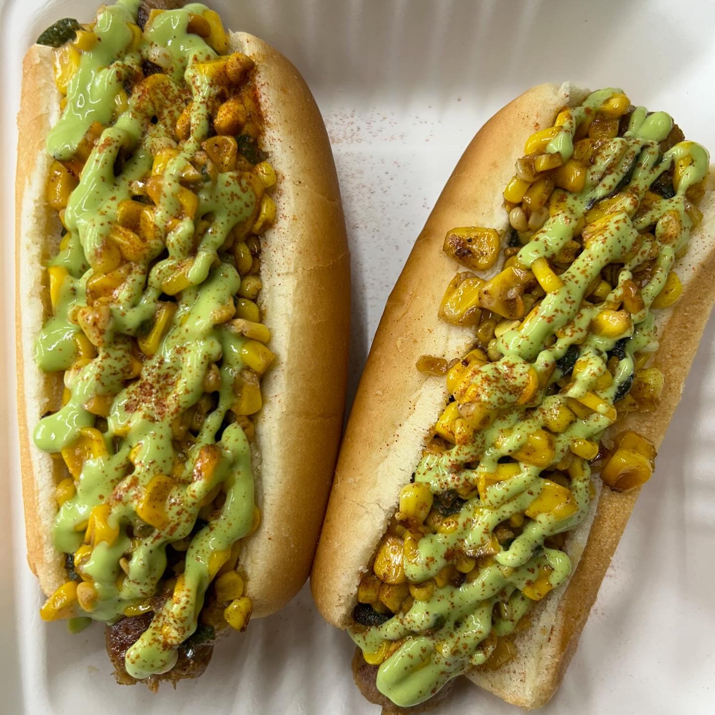 Today we will be at @humaneohio from 11:30-2pm &mdash; it finally feels like summer so we have the Elote Dog and Potato Salad on special!  The Elote is topped with a Mexican style corn-pepper relish &amp; cilantro lime aioli.  Come grab lunch!  #vega