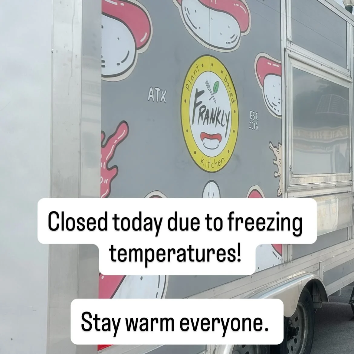 We are closed today and tomorrow due to freezing temperatures. Sorry everyone we will try for Saturday!  #vegantoledo #foodtruck #419