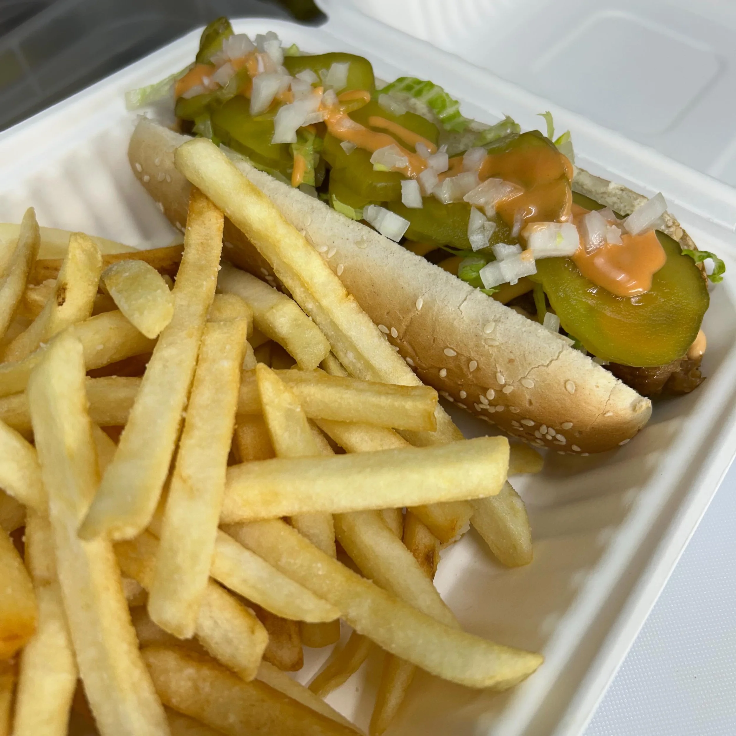 Hello Toledo! We have the Big Mac dog on special for today only. We also have potato salad &amp; cookies &amp; brownies! Find us tonight from 4-8pm at @earnestbeer  This weekend is the Old West End Festival and we will be there Saturday &amp; Sunday 