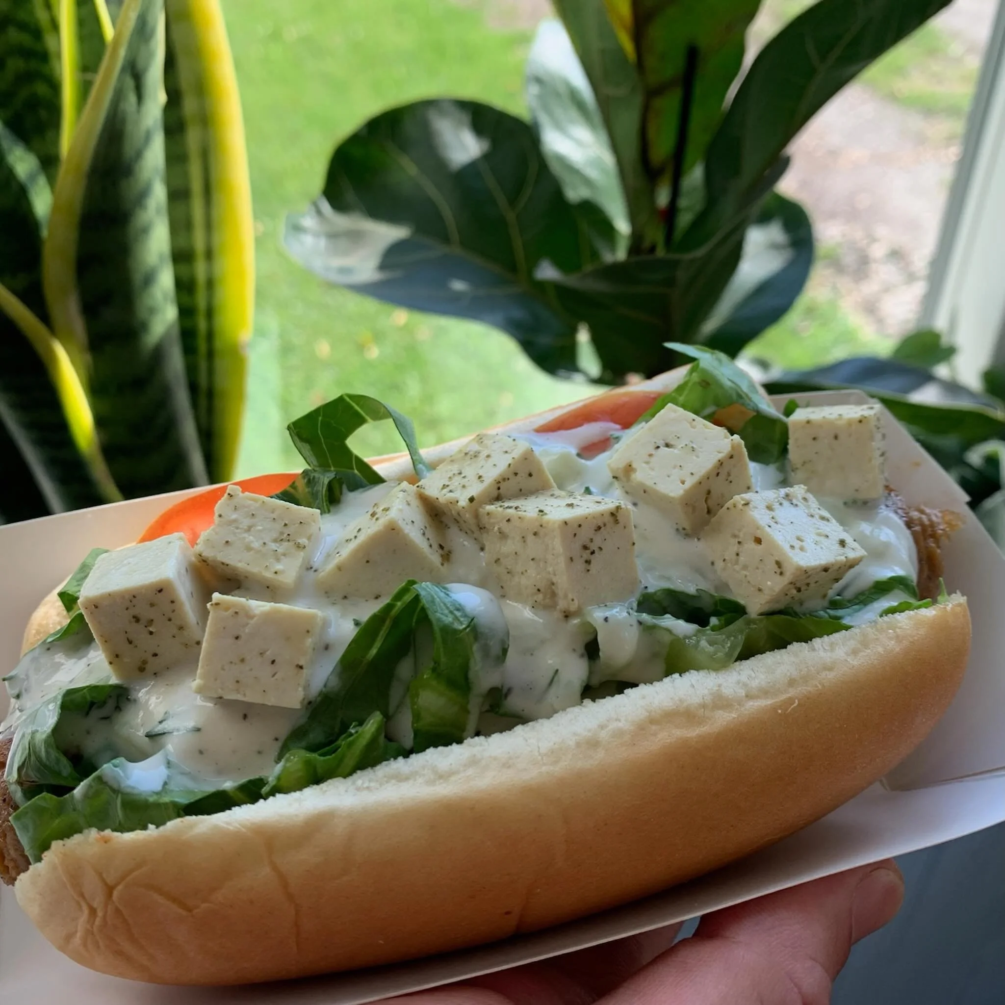 Greek Dog on special and it&rsquo;s a beautiful day in South Toledo! Find us tonight at @earnestbeer from 4-8pm for dinner and dessert #toledoeats #foodtruck #vegansofig #veganlife #plantbased