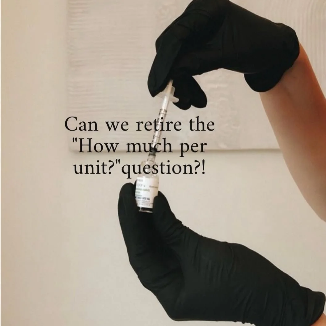 &ldquo;HOW MUCH PER UNIT?&rdquo;

Respectfully&hellip; this tells you almost nothing.

Not all neurotoxins are equal, and not all units are comparable. Product choice, dilution, injector technique, anatomy knowledge, placement, and dosing strategy ma