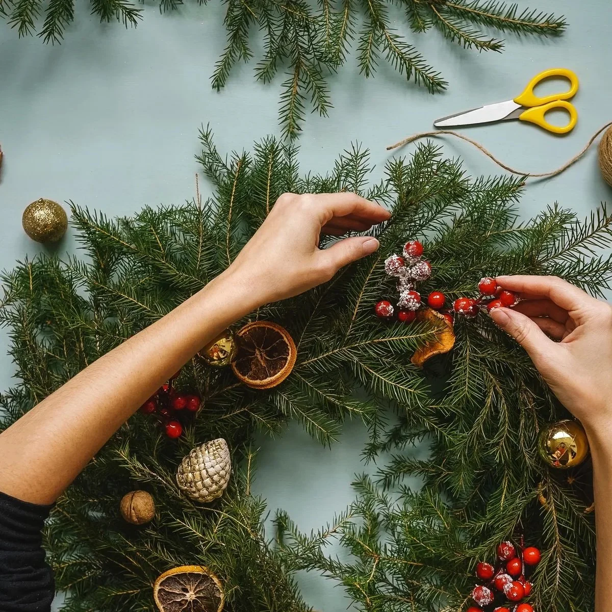 Holiday Wreath Workshop at the Manette Wine Bar