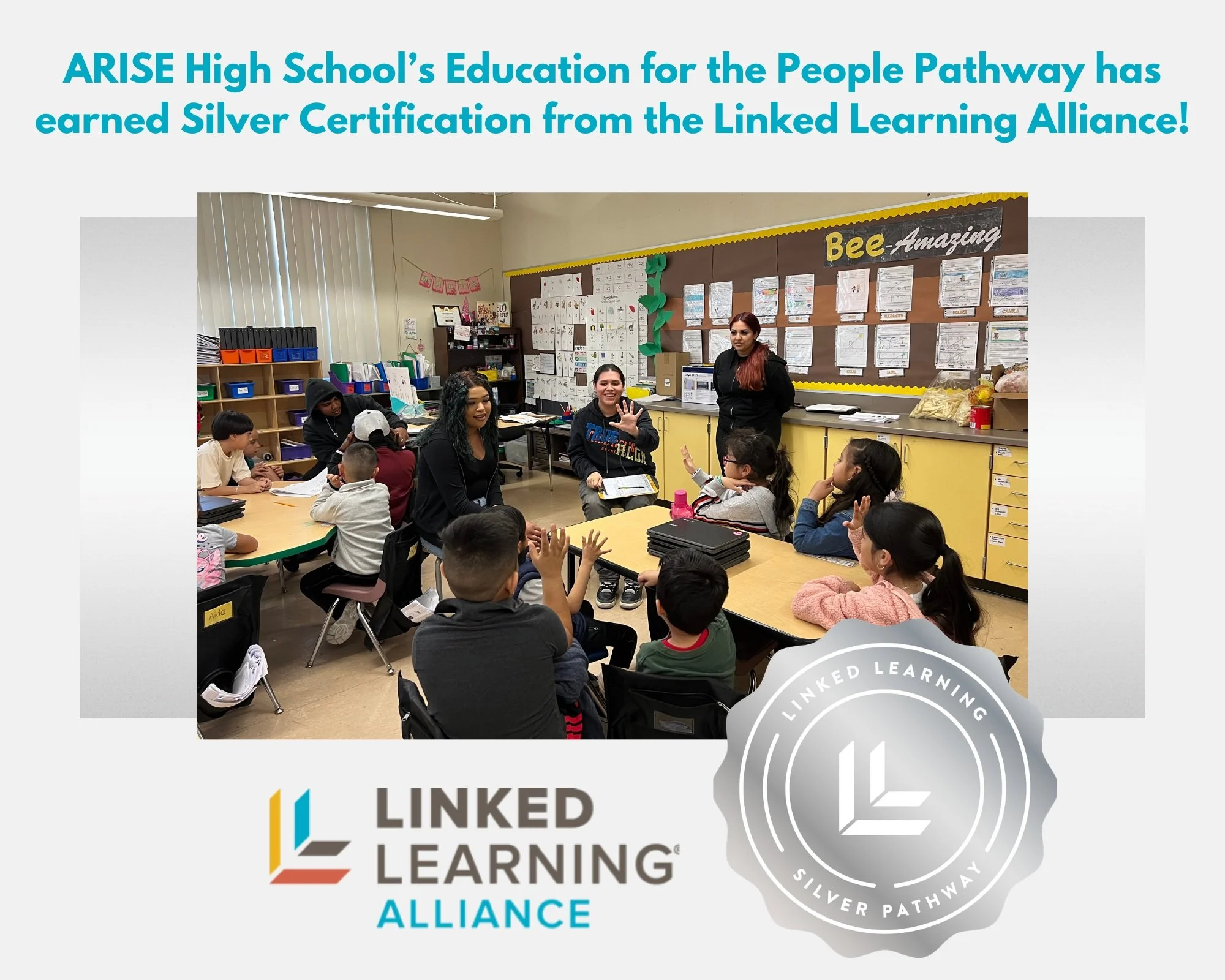 Another amazing milestone for ARISE! Our Education for the People Pathway has earned Silver Certification from the Linked Learning Alliance!

Six years after planting the seeds with our first Academic Mentors, this pathway has grown into an integral 