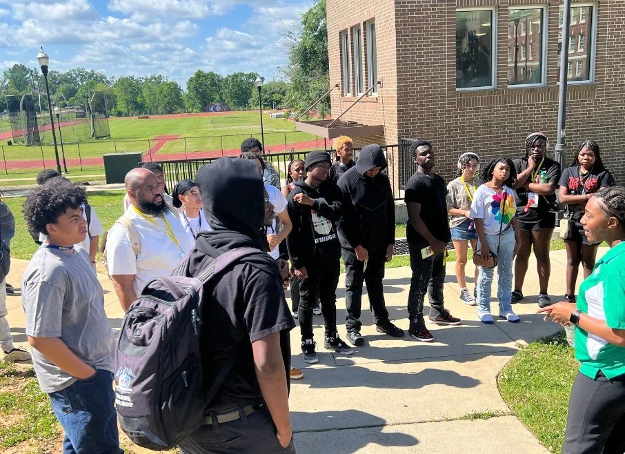 ARISE students on a guided HBCU campus tour