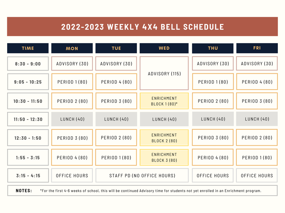 Calendar & Schedule | ARISE High School