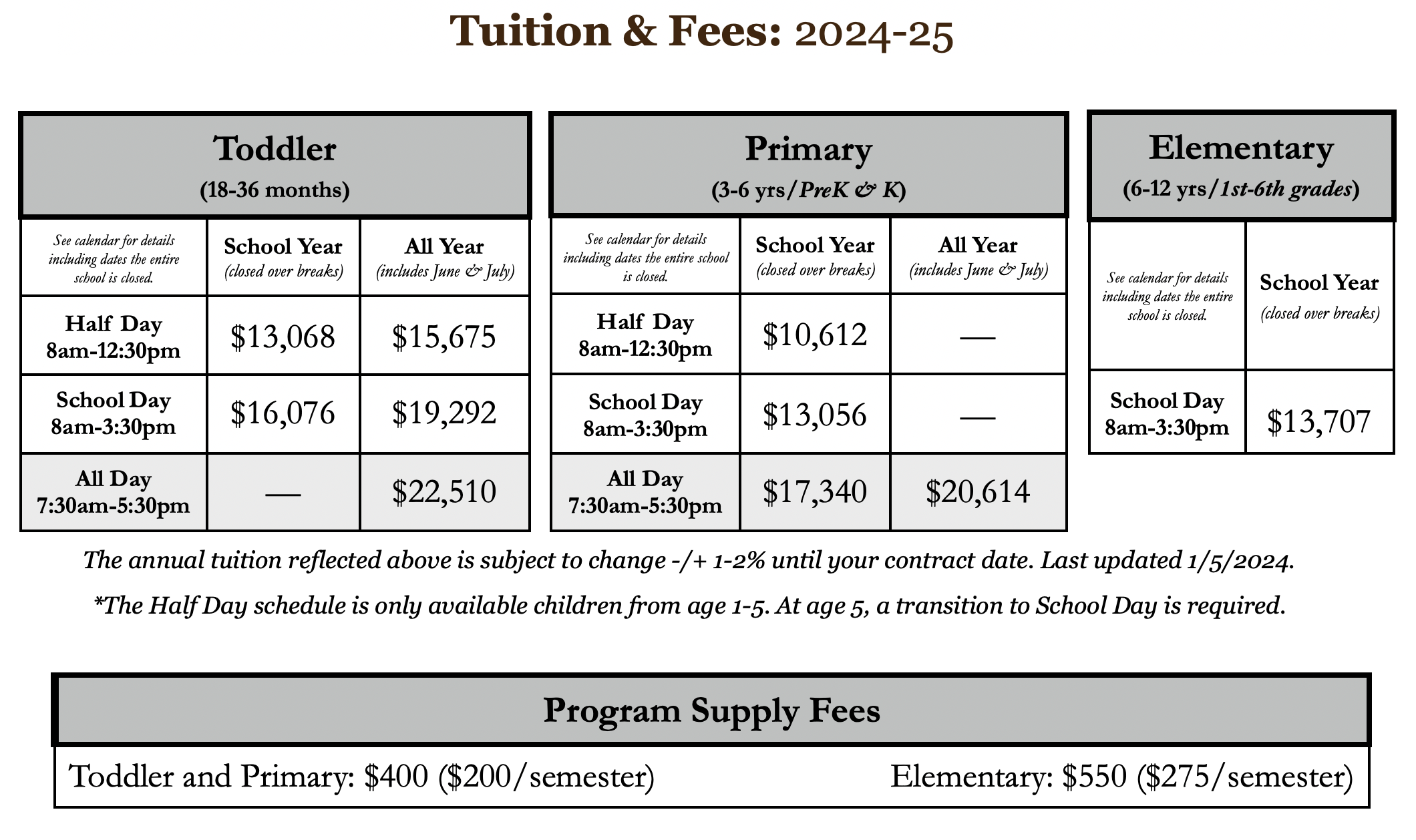 Tuition and Fees — Montessori East East Nashville