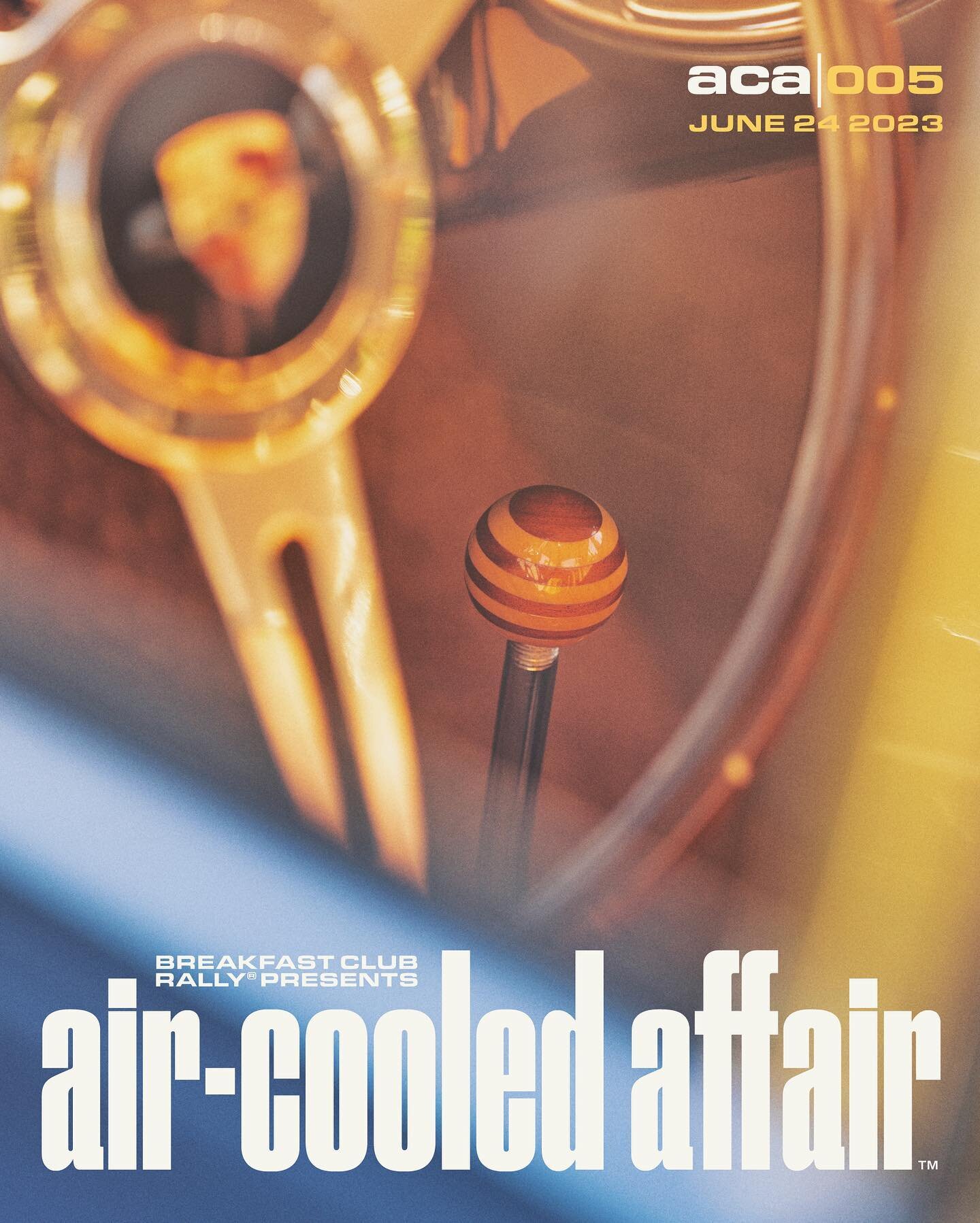 Air-Cooled Affair returns Saturday, June 24th, 2023 for round 005.

ACA | 005 is a special limited-capacity event focused exclusively on vehicles powered by air-cooled engines from Porsche and other manufacturers (VW, Corvair, Tatra, Trabant, NSU, BM