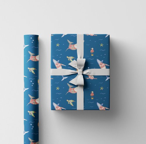 Blue lemons gift wrap — emmy+olly