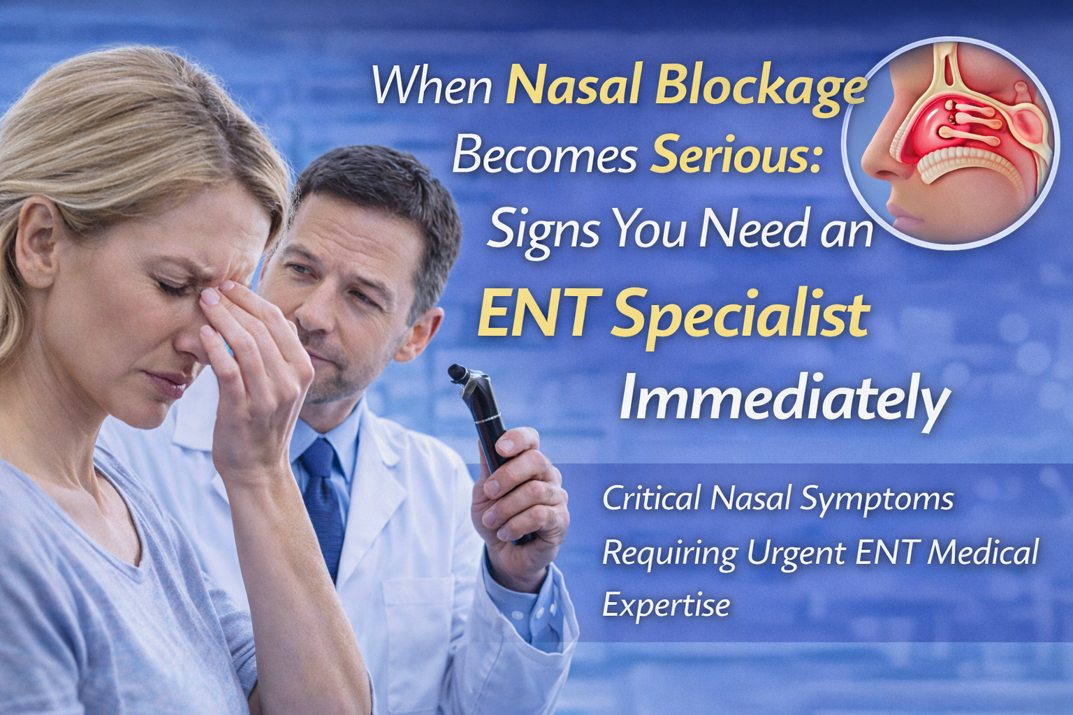 When Nasal Blockage Becomes Serious: Signs You Need an ENT Specialist Immediately