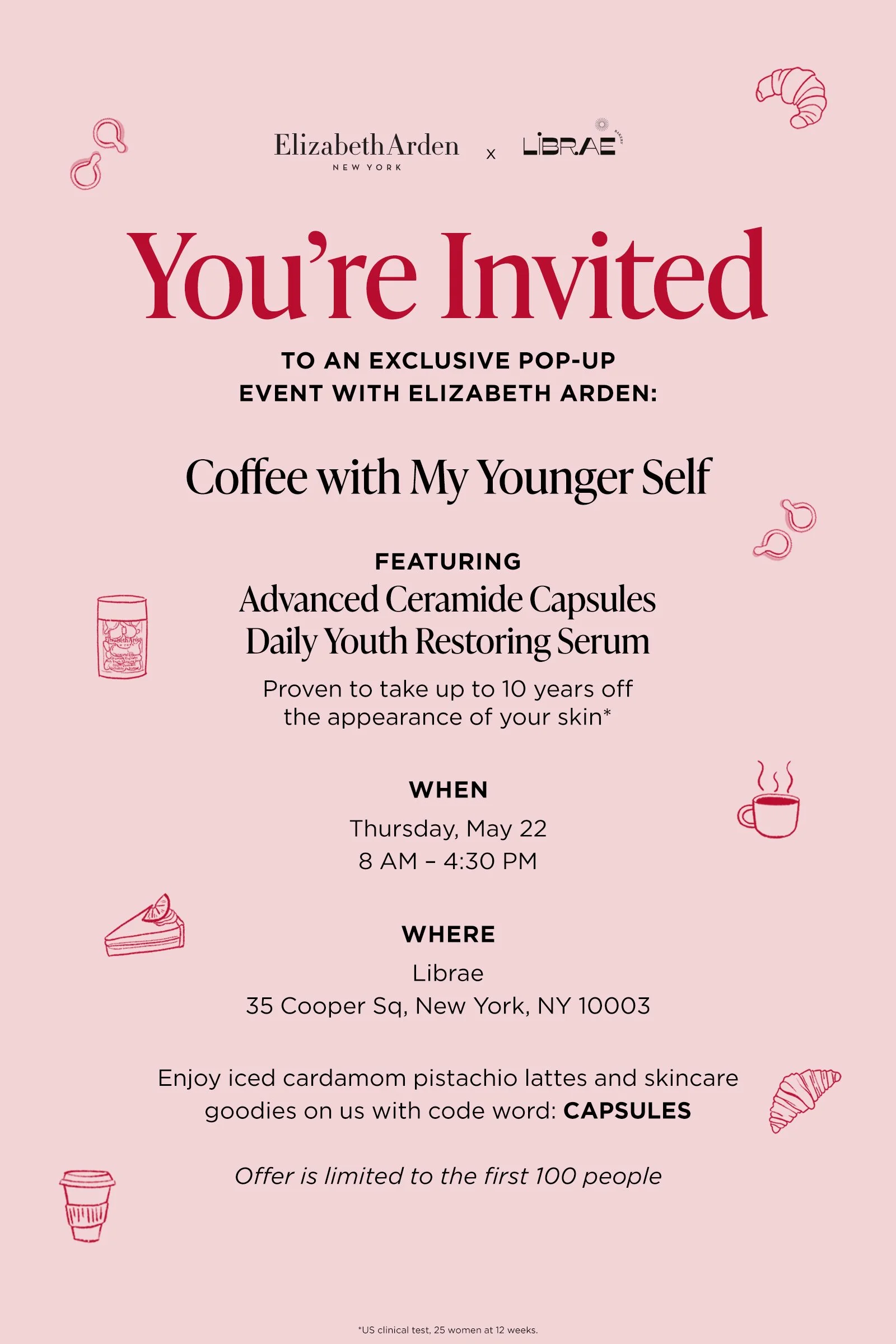 Digital invite for influencer pop-up event